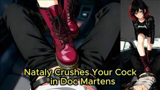 POV Doc Martens Cock Crush - Nataly Grinds Her Boot Treads on Your Groin