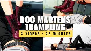 Trampling in Doc Martens Bundle - 3 Clips of Human Footrest, Trampling & Cock Crushing