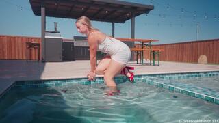 Brinley Gets Wet in White