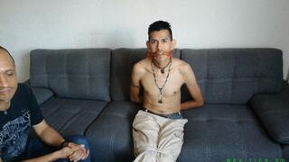 Ethan Gets Humiliated With Merciless Full Body Tickling By His Mate Zandy. Seems Like He Can Nothing Do Against It. What A Pity.