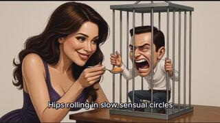 Roberta feeds Shrunken Jose from her mouth