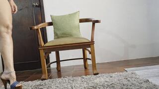 Sexy Milah invites you to rub on her sexy crossed legs in her new blue Kiara clogs