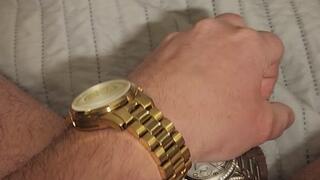 Masturbating and cumming with my 2 Michael Kors watches.