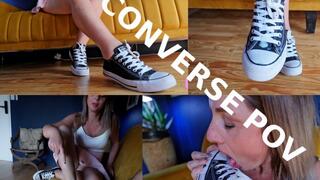 Handjob + Sneakerjob + Cum-Licked Converse (2 loads) 1080p