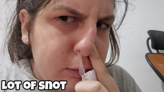 Massive Nose Blowing – Lots of Thick Mucus & Snot Close-Up Finish