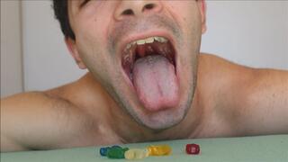 Male vore sexy gummy swallowing