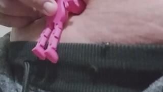 my belly button being fucked by a lil dick toy