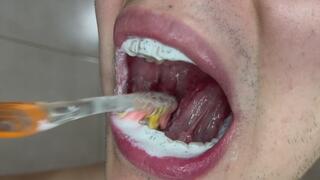Close-Up ASMR Giant washes his mouth, and shows you everything in detail