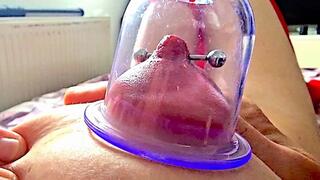 Pumping Suck Hard My Pierced Nipples