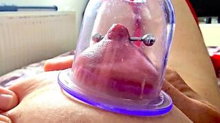 Pumping Suck Hard My Pierced Nipples and He helps me WMV