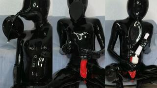 Breathplay and cum in 2mm Studio Gum latex mask