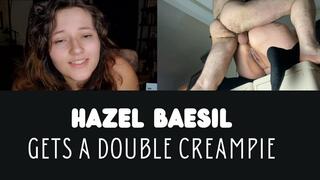 Hazel Baesil gets a double creampie