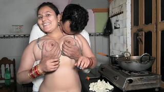 Big Boobs Stepsister Fucking With Father in Law Hardly In Kitchen