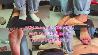 POV Trample Therapie: Soft Cock and Body Trampling Footjob - socks, barefoot, shoes! - Bellafussara