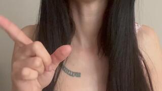 Tits tease from domina giving JOI to slave