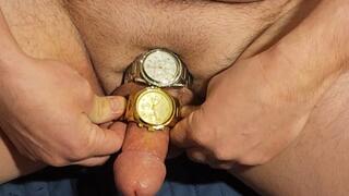 Wrist watch fetish. Jerk off session with 2 Michael Kors watches