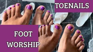 I paint my toenails lilac.