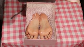 GG52 - Enjoy a pair of beautiful bare feet like a gift, packaged in a box.