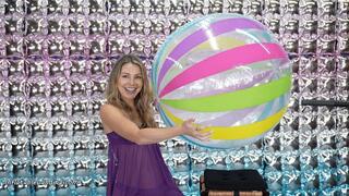 Lexy Inflates 42" Beach Ball by Mouth 4K (3840x2160)
