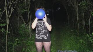 Alissa Smoking into a Balloon