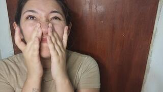 Scratching my big nose