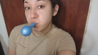 Inflating my balloon and decorating it with snot