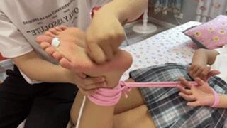 GG57 - Barefoot Girl Tickling Her Feet