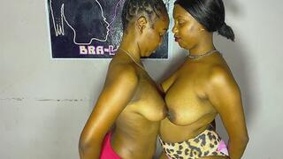 Big tits , aggressive tits squeezing and slaps