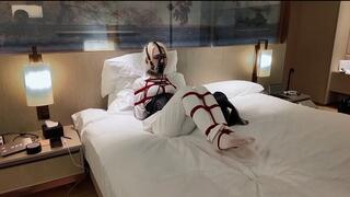 Red rope tightly bound, humiliating