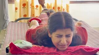 Her Tears Tell the Story. Strict Bastinado Punishment on Beautiful Indian Wife
