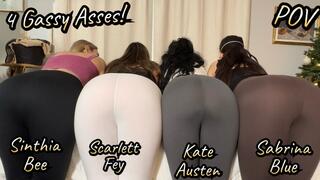 Get Nose Deep in These 4 Gassy Asses! - POV - Scarlett Fey - Kate Austen - Sabrina Blue - Sinthia Bee - Classic