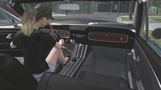 1965 Ford Mustang Convertible Cranking Template - Sara in Espadrille Flats 1080p
