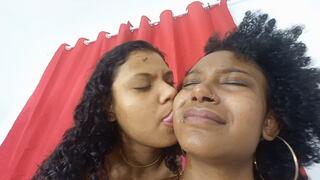 I LICKED MY NEW SLAVE EBONY'S FACE WITH LOTS OF SALIVA CLIP 3 BY NATHY AND MARYJANE CAM FULL HD