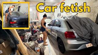 Speeding up the car and honking the horn