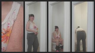 Toilet Fet Pee and Chat Followed By Cleaning The Toilet