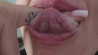 Sensual Tongue Tease, Covered in My Own Saliva