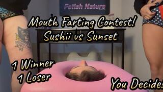 Disgusting Mouth Farting Contest! Saint Sunset vs Sushii Xhyvette