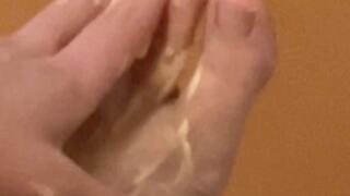 Rubbing Lotion Into my Size 11 Feet