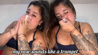My nose sounds like a trumpet