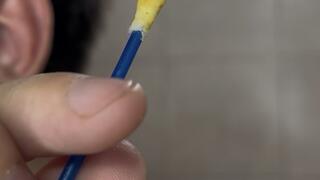 Close-up: Ear excavation, cleaning and massage. Ears fetish