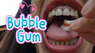 POV chewing gum with my big mouth and facial expressions in close-up