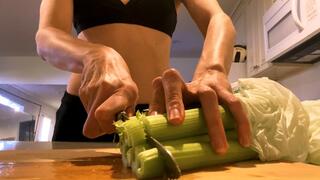 Making a Salad in a Bikini