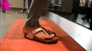 Shoeplay in cream Birkenstocks