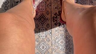 Burgundy Flip Flip n Black Toes Sun-kissed JOI