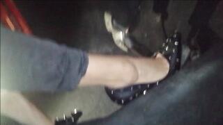 Black pumps and barefoot