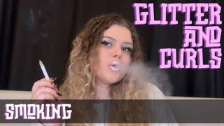 Pink Lips Smoking With Curly Hair