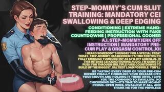 Step-Mommyâ€™s Cum Slut Training: Mandatory CEI Swallowing & Deep Edging Conditioning | Extreme Hand-Feeding Instruction with Fake Countdowns | Professional Gooner Jerk Off Instruction | A.I. Step-Mommy Mandatory Pre-Cum Play & Orgasm Control JOI