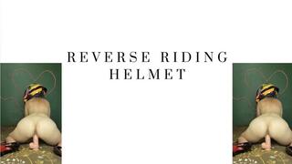 reverse riding dildo in helmet