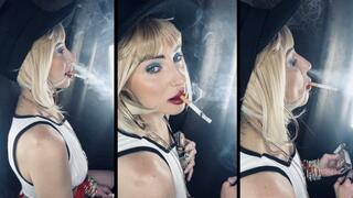 Pretty Smoking Girl Side View dangling