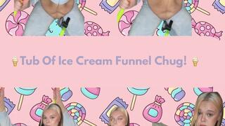Funnel Chug With Tub Of Strawberry Ice Cream!